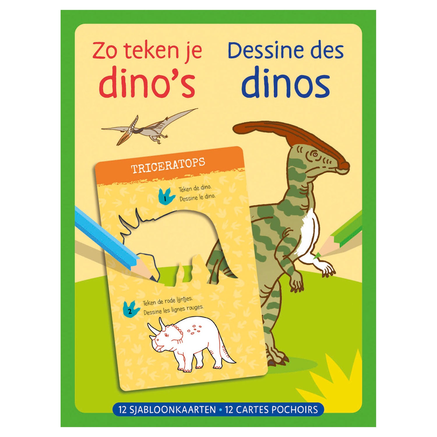 Vorlagenkarten Auf diese Weise zeichnen Sie Dinosaurier