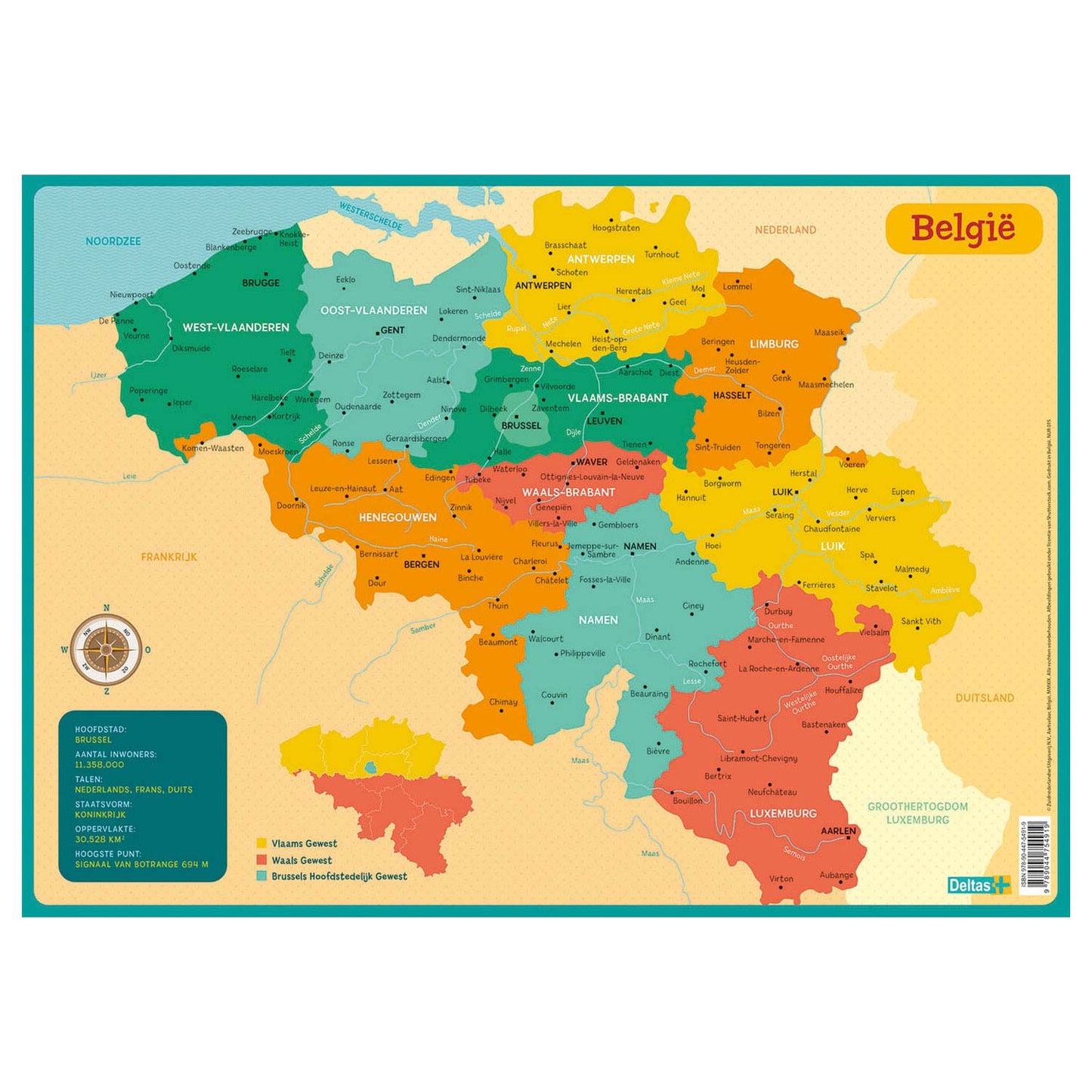 Bildungsgründer -Karte Belgien