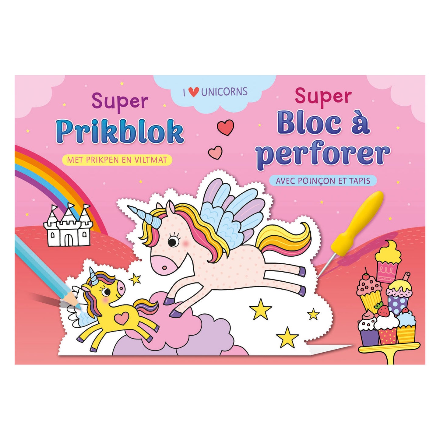 Deltas Super -Prick -Block Ich liebe Einhörner