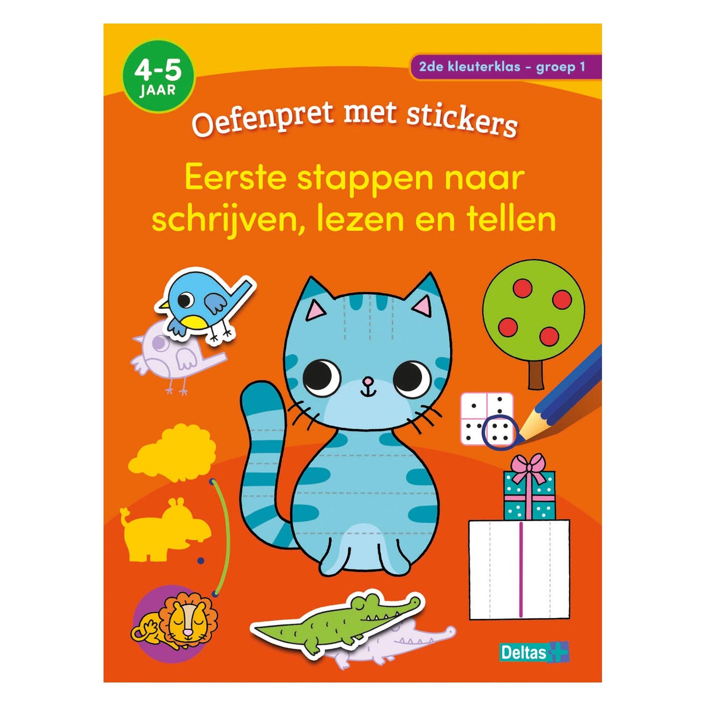 Deltas übt Spaß mit Aufklebern Gruppe 1 Writing, Lesen, Zählen (4-5 Jahre)