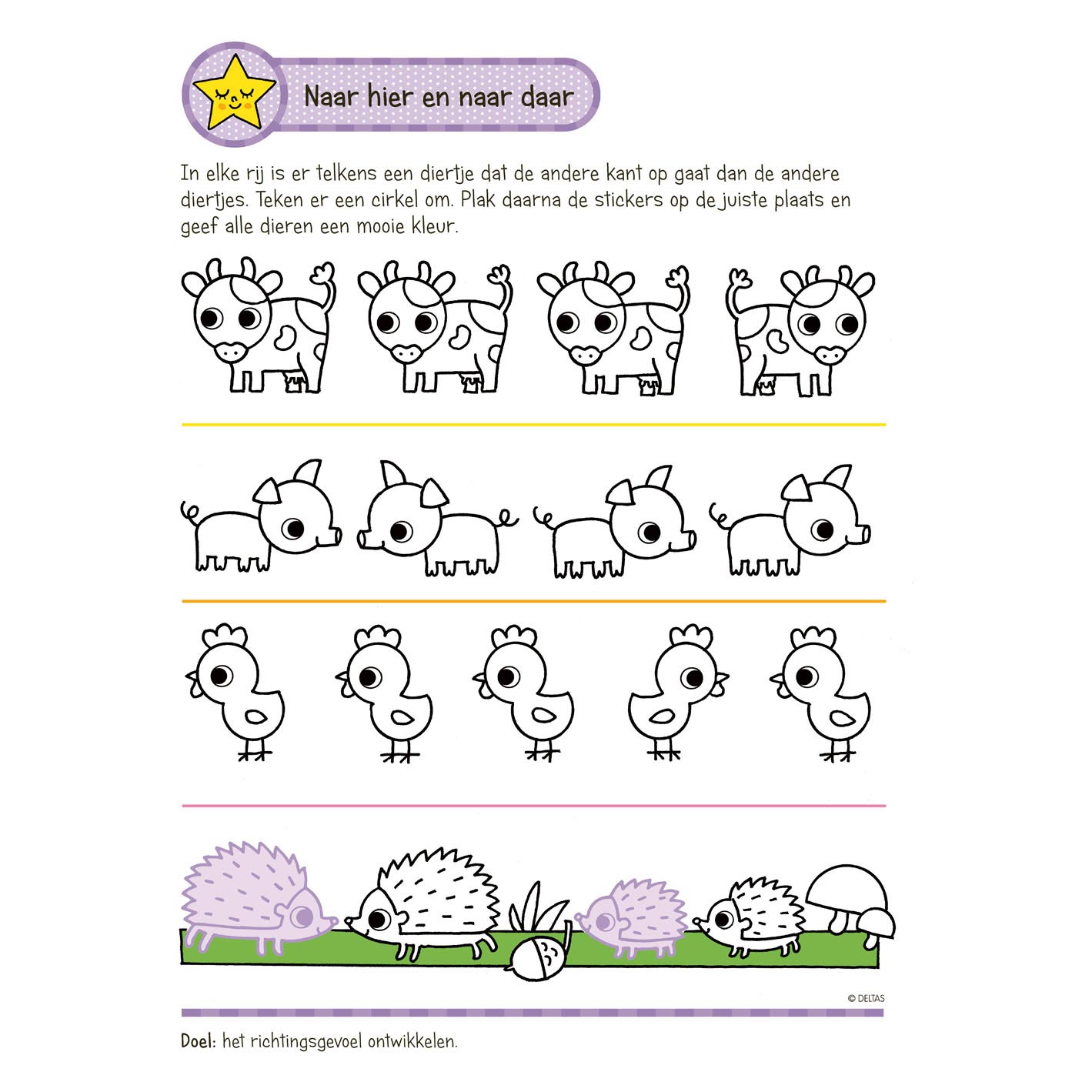 Deltas übt Spaß mit Aufklebern Gruppe 1 Writing, Lesen, Zählen (4-5 Jahre)