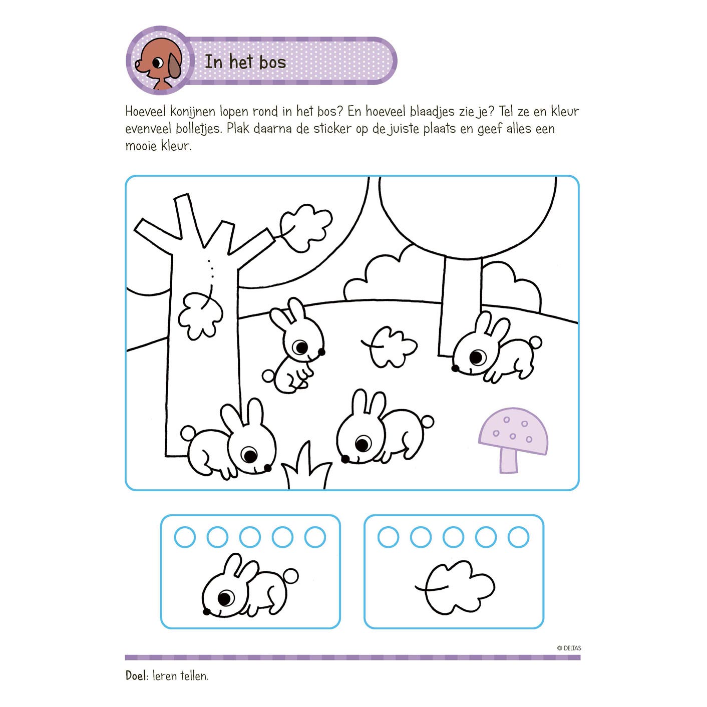 Deltas übt Spaß mit Aufklebern Gruppe 1 Writing, Lesen, Zählen (4-5 Jahre)