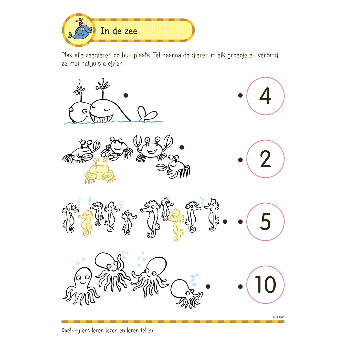 Deltas übt Spaß mit Aufklebern, die schreiben, lesen, zählen (5-6 Jahre)