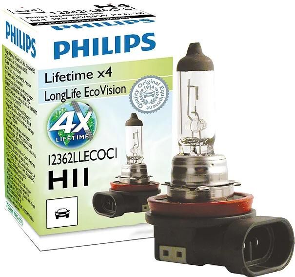 Philips Stirnlampe Longlife Ecovision H11 längere Lebensdauer Eco Visio
