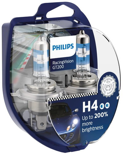 Philips Racing Vision GT200 Scheinwerfer aus Lampe H4 12V Kit Racing Vis. GT200