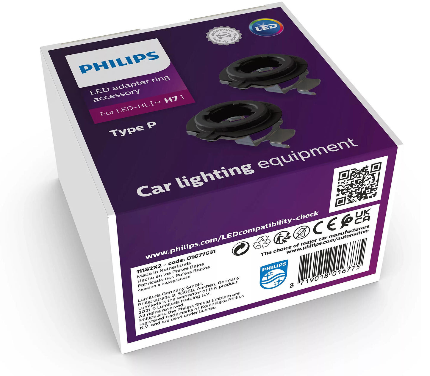 Philips Adapter Ultinon Pro6000 Adapterring LED H7 Typ 11182x2