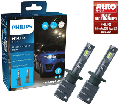 Philips Scheinwerfer Ultinon Pro6000 Booster. Lampenset 12V H1 LED Ultinon Pro6000