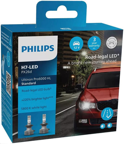 Philips Stirnlampe Ultinon Pro6000 Standard. Lampenset 12V H7 LED Stan Ultinon Pro6000