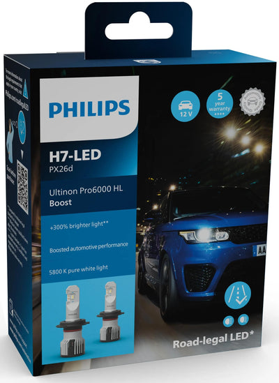 Philips Scheinwerfer Ultinon Pro6000 Booster. Lampenset 12V H7 LED Ultinon Pro6000