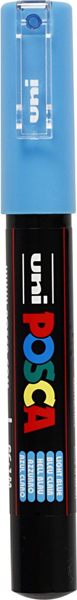 UNI-POSCA POSCA-Marker, AFM PC-1M, Liniendicke 0,7 mm, extra-fein, hellblau, 1 Stück