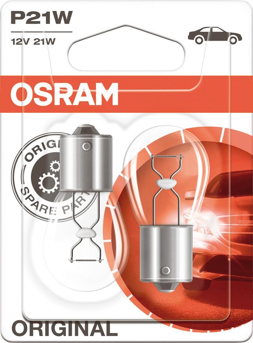 Osram Kugellampe bl.brakel.12v 21w 2St.sb Sockel BA 15s