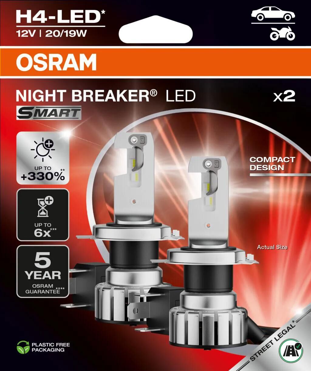 Osram Lamp H4 LED 12 V 27 23 W NACHT BREAKER LED
