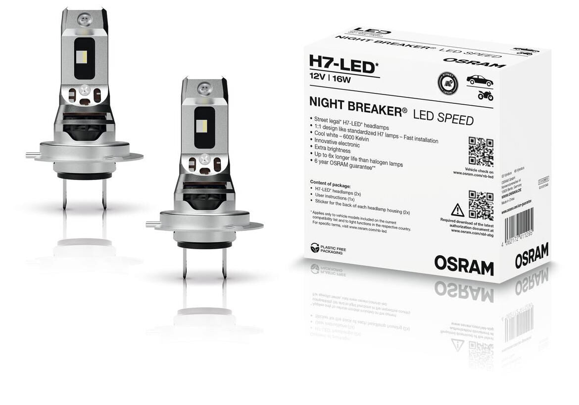 Osram Lamp H7 LED -Geschwindigkeit 12V16W Nachtbrecher