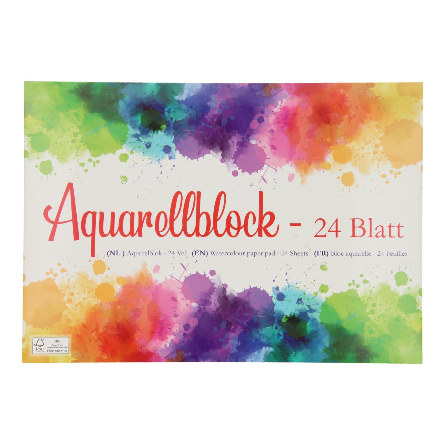 Aquarellblock A4, 24 Blätter
