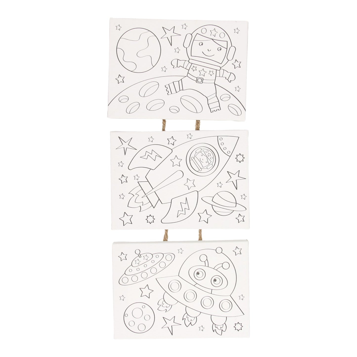 Leinwand Malerei Set Space, Set von 3 Teilen