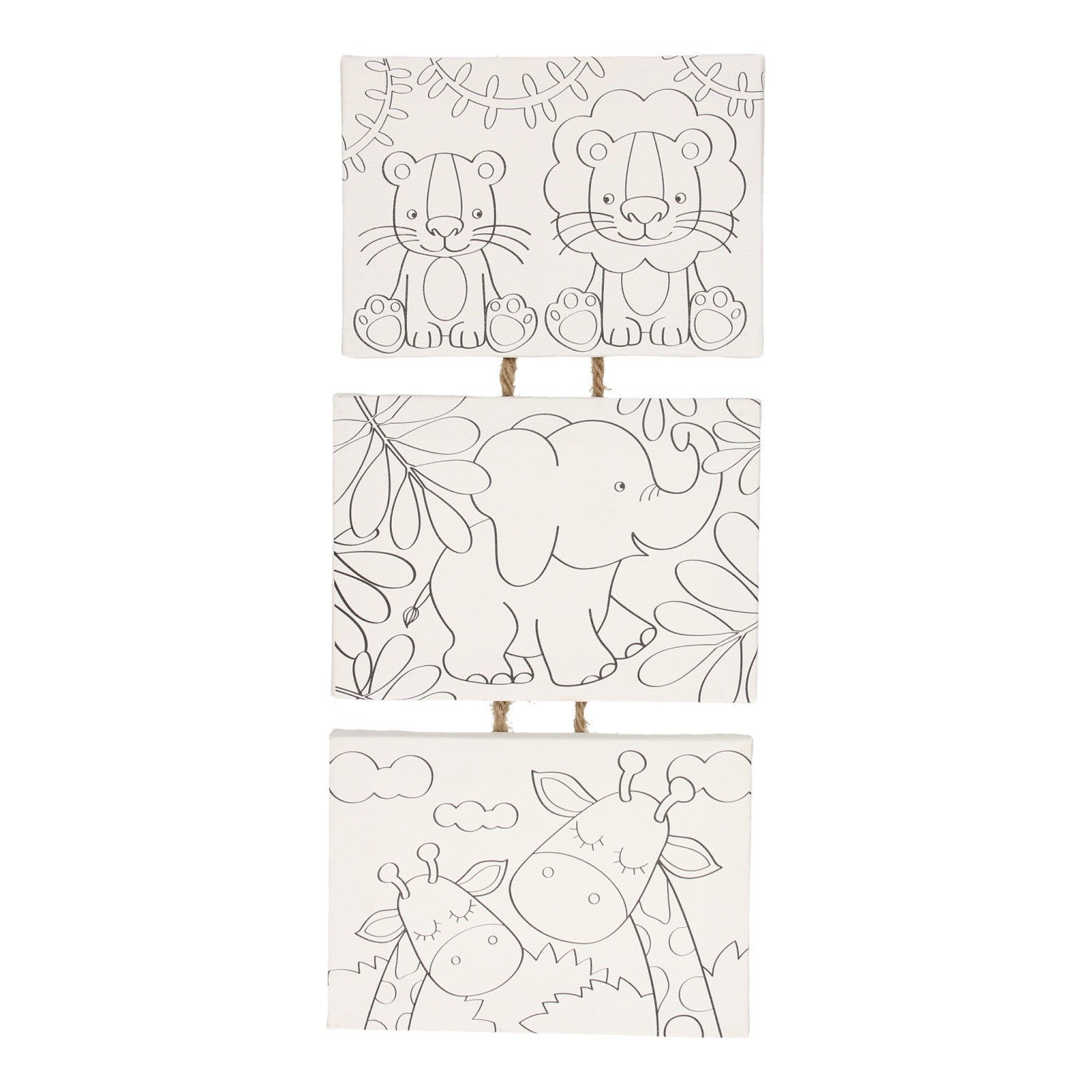 Leinwand Malerei Set Wildtiere, Set von 3 Teilen
