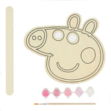 Malen Sie Ihre eigene hölzerne Peppa Pig Maske - afbeelding 1