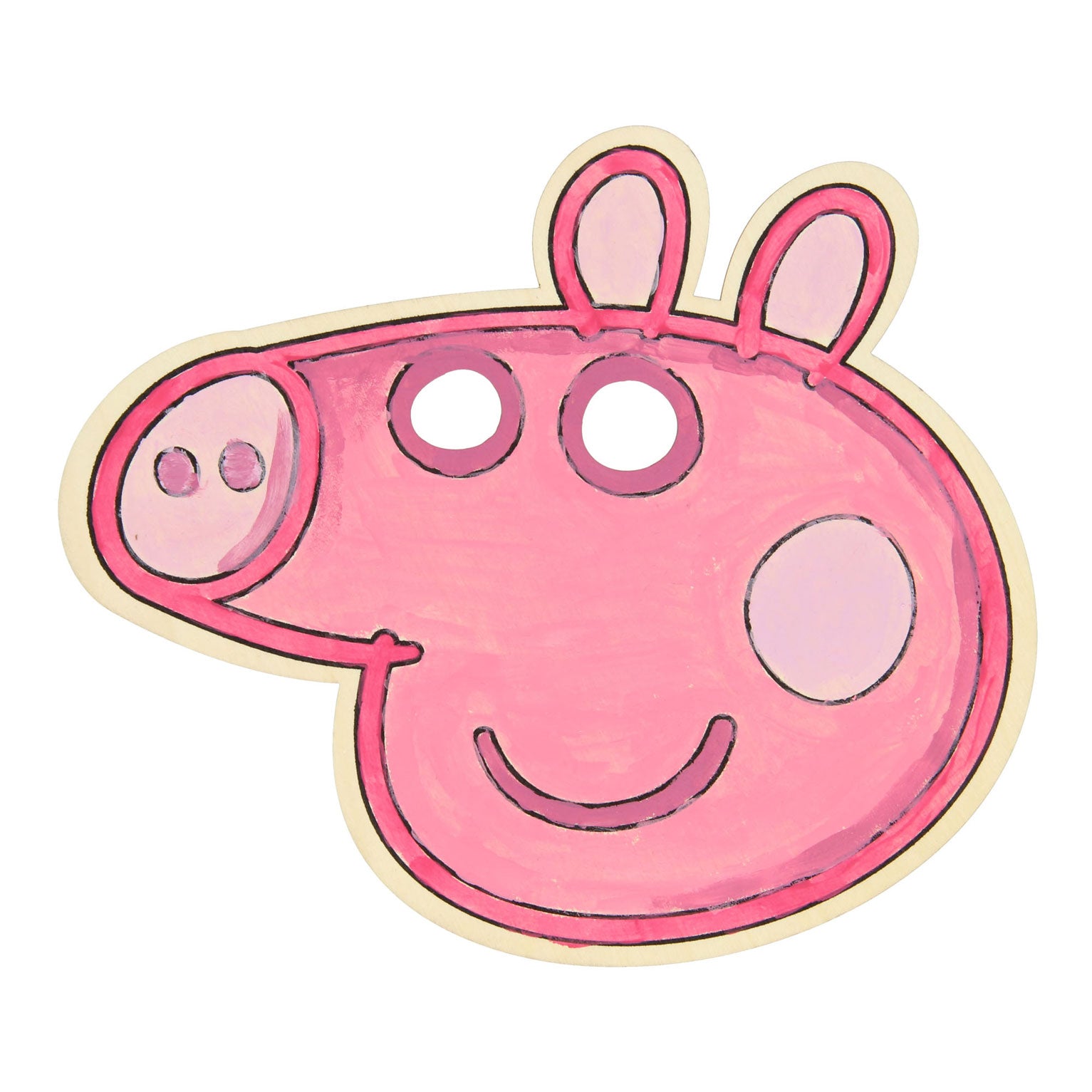 Malen Sie Ihre eigene hölzerne Peppa Pig Maske