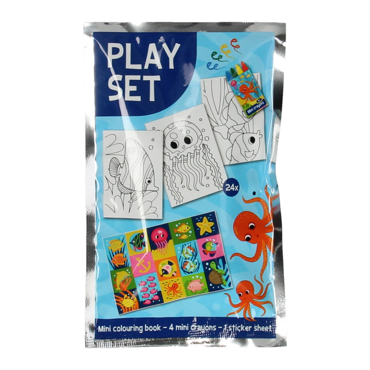 Set Set Underwater World: Malbuch, Wax Crayons Aufkleberblatt