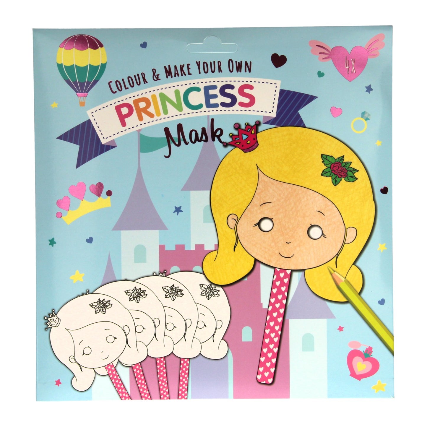 Farbe und machen Sie Ihre eigenen Masken - Prinzessin, 4st.