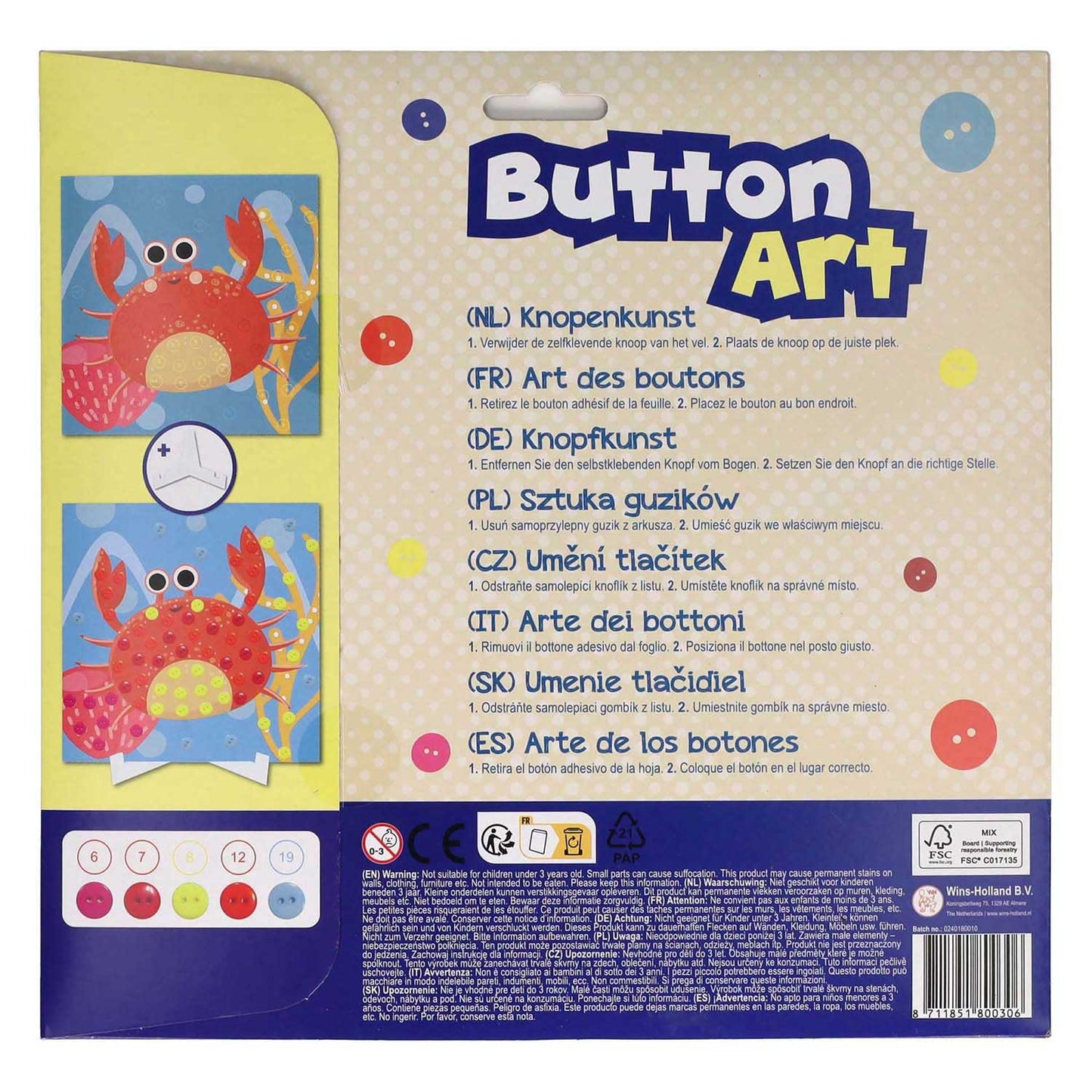 Gewinnt Holland Button Art Painting Dekoration