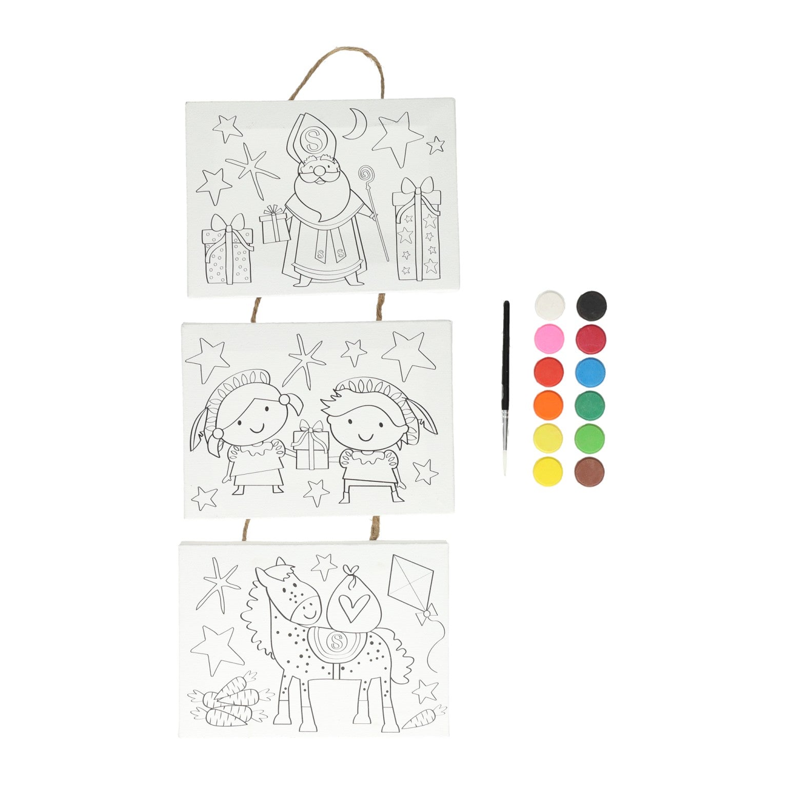 Canvas Collage Sinterklaas Lack -Set, 3st.