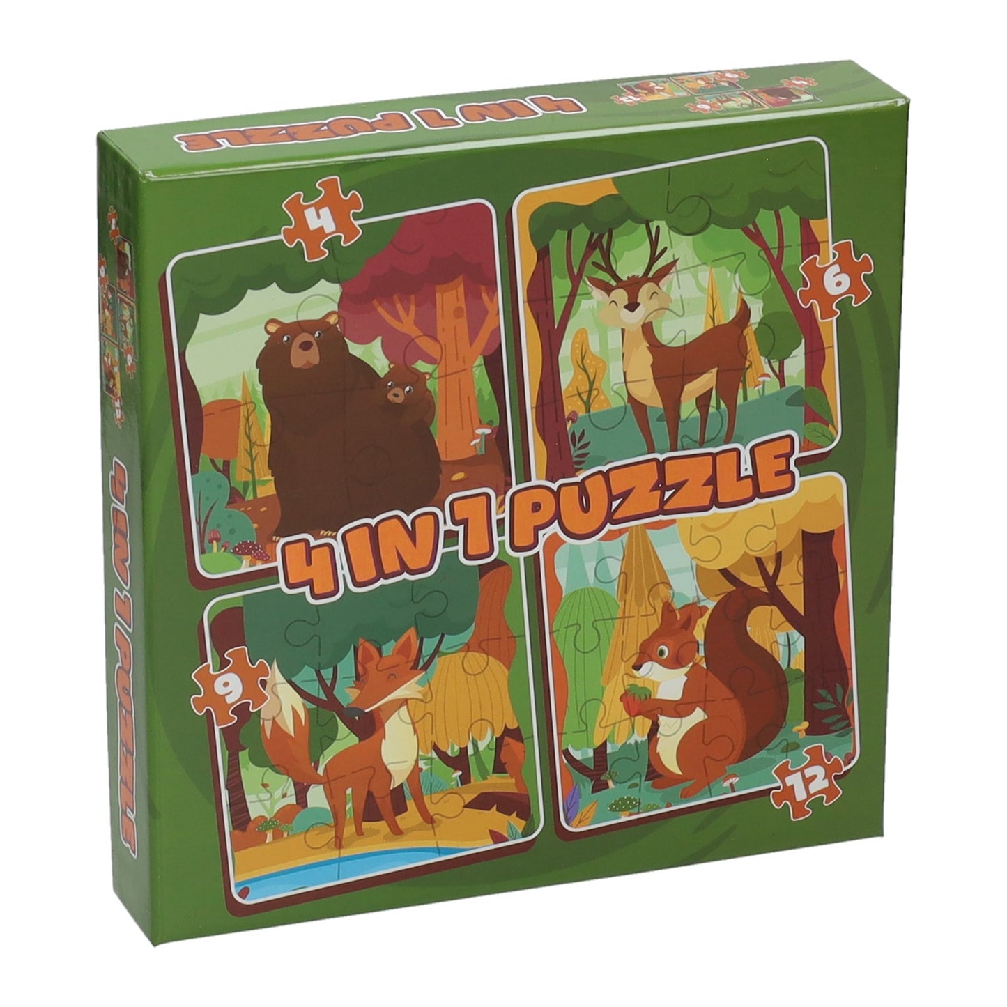 Gewinnt Holland Legpuzzle 4in1 Waldtiere, 12st.