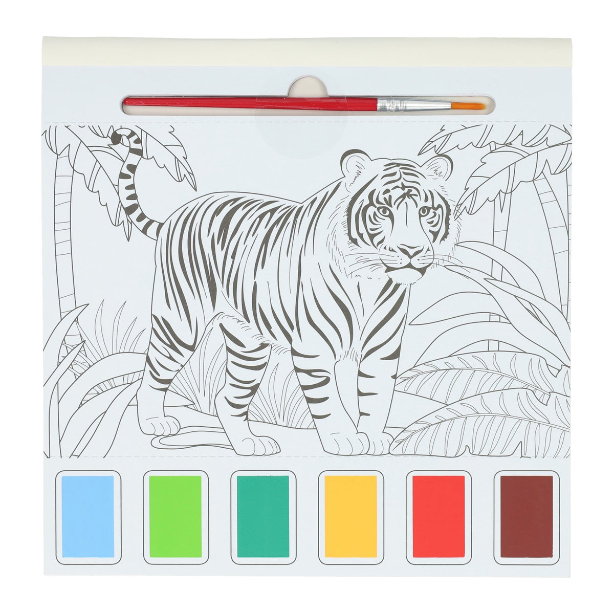 Wins Holland Aquarell-Malblock für Erwachsene – wilde Tiere – inklusive Pinsel und 6 Aquarellfarben
