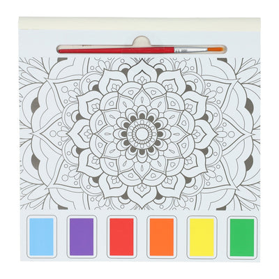 Wins Holland Aquarell-Malblock für Erwachsene – Mandalas – inklusive Pinsel und 6 Aquarellfarben