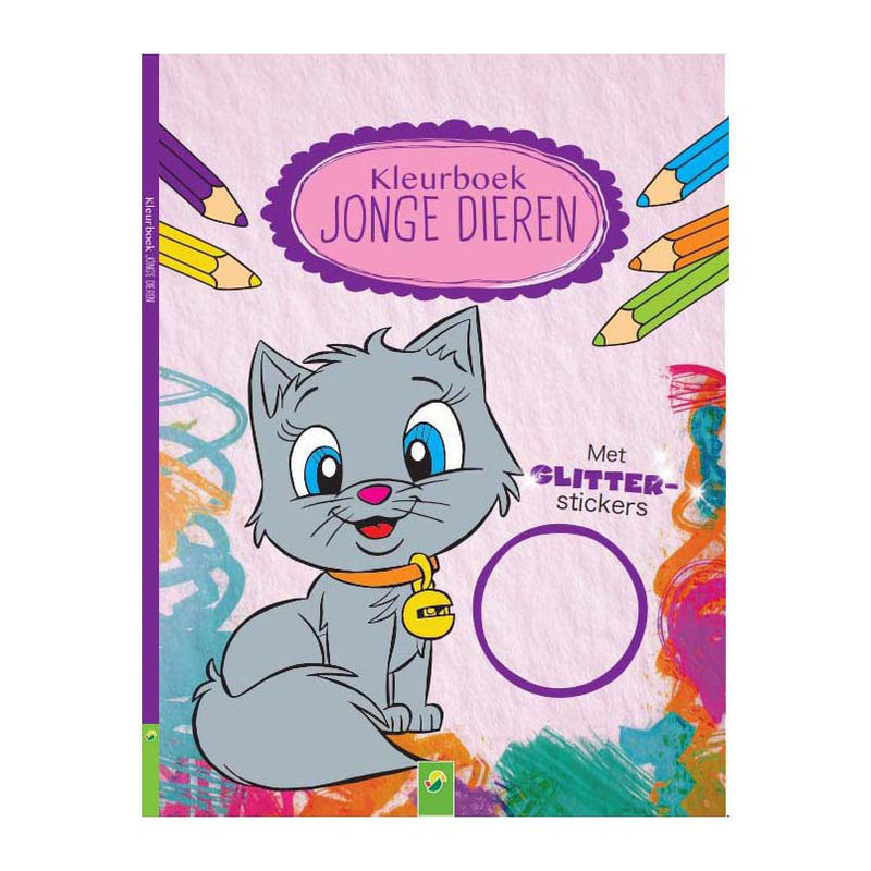 Wins Holland Malbuch Jungtiere mit Glitzeraufklebern