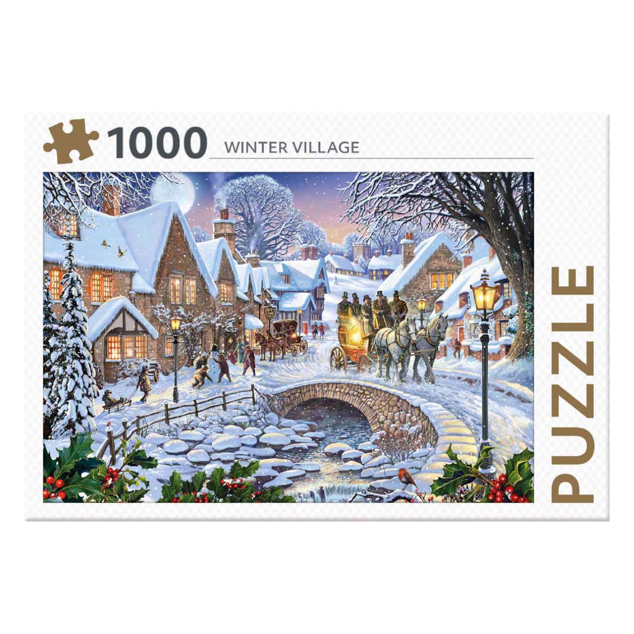 Rebo Publishers Puzzle Winterdorf – 1000 Teile.
