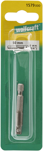 Wolfcraft-Adapter | für Steckschlüssel | 6mm (1 4) | l 50mm | 1 Stück - 1579000