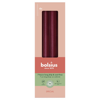 Bolsius Gothic Kerzen 245 24 Box 4 metallic rot | 2 Stk