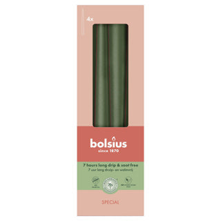 Bolsius Gothic-Kerzen 245 24 Box 4 metallic grün | 2 Stk