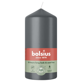 Bolsius Stumpenkerze 120 58 stürmisches Grau