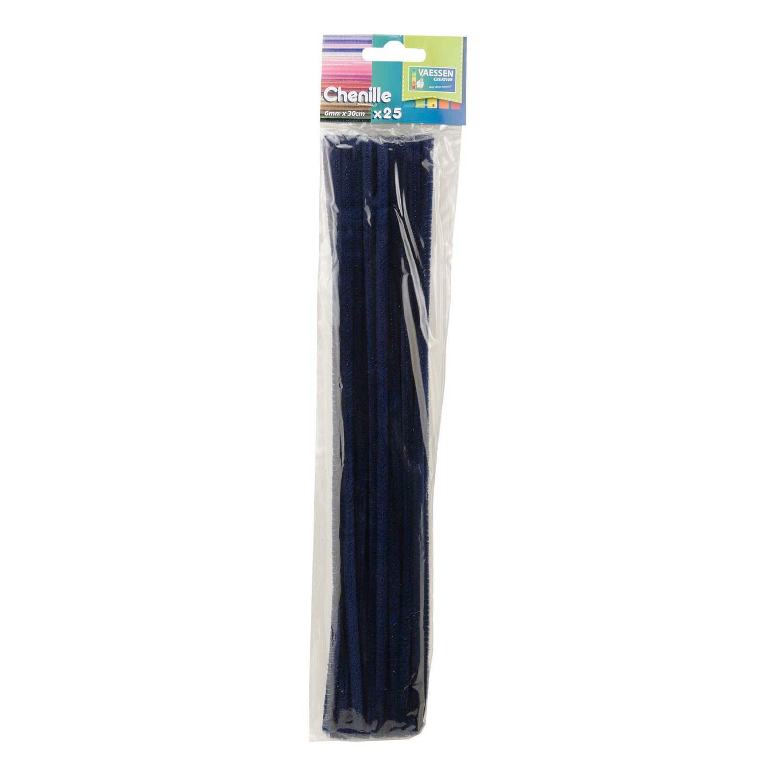 Vaessen creative • Chenilledrähte 6mm 25 Stk. 30 cm Marineblau