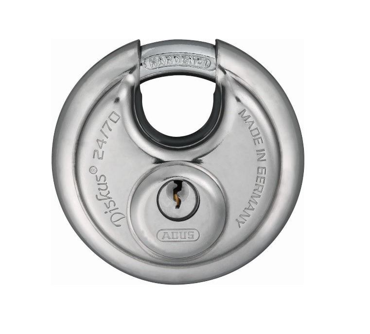 Abus Discus 24 70 Vorhängeschloss - Silber, Schlüsselanhänger, 7cm