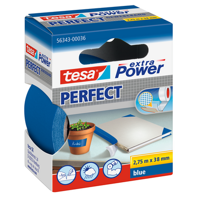 Tesa 1067630 – Extra Power Reparaturband 2,75 Meter 38 mm blau | 6 Stück