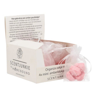 Bernsteinwürfel Roos Roos um 2,5 cm Organza Bag 4 Stücke