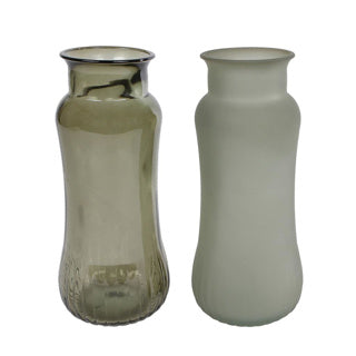 Vase Redondo Green und Matt Green Glass
