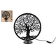 Tischlampe Lebensbaum rund aus schwarzem Metall 34x13x37cm