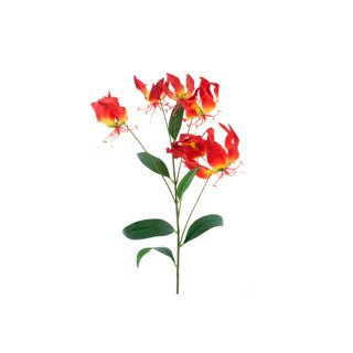 Art Flower Gloriosa Lilie Rot gelbe Seide 90 cm (13525-3)