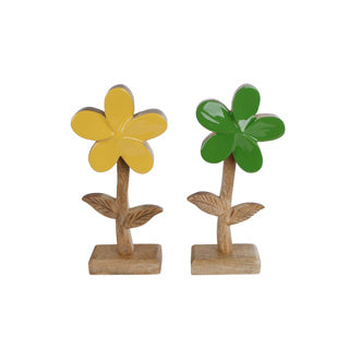 Skulpturblume Margriet Großer gelbgrüner Mango 22x9x5 cm 2 Assorti
