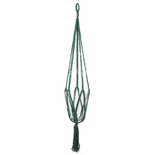 In der Stimmungskollektion Pot Halter dunkelgrüner Makrame 110 cm