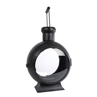 Lantern Berend antikes schwarzes Glasmetall
