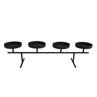 Candlestick Quin Mat Black Metal 40x9x9cm