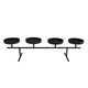 Candlestick Quin Mat Black Metal 40x9x9cm