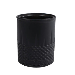 Teelichthalter Diamond Matte Schwarzes Glas 9x9x10,5 cm