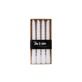 Keine Marke Tischkerze Twist weiß 4 Stunden 4 Stück 2,2x2,2x19cm | 12 Stück