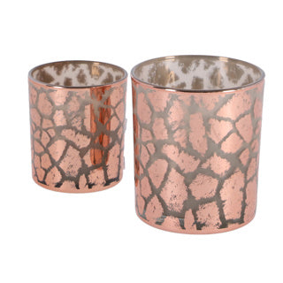 Verschiedenes PMTD Windlicht Desiree Giraffeprint Pink 10 cm